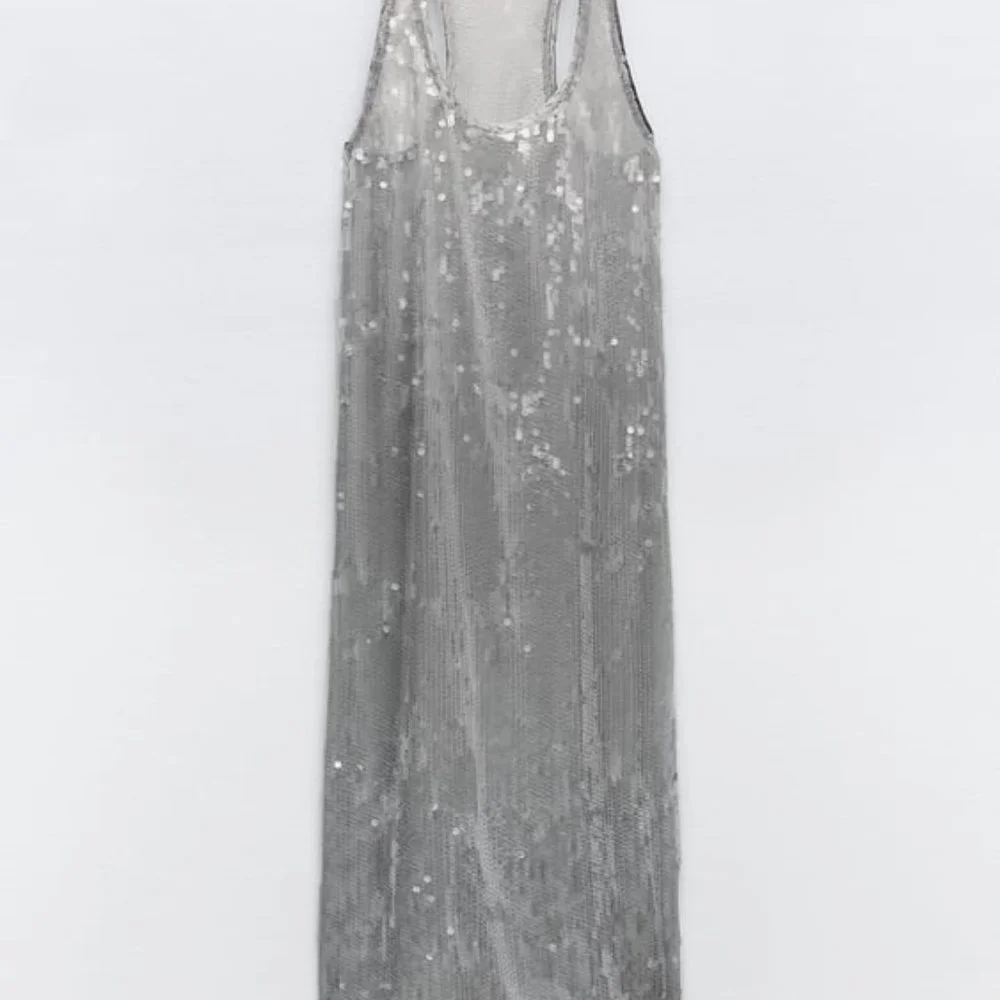 ZARA SEQUIN DRESS SILVER | 2712/246 326/015 - Picture 5 of 7